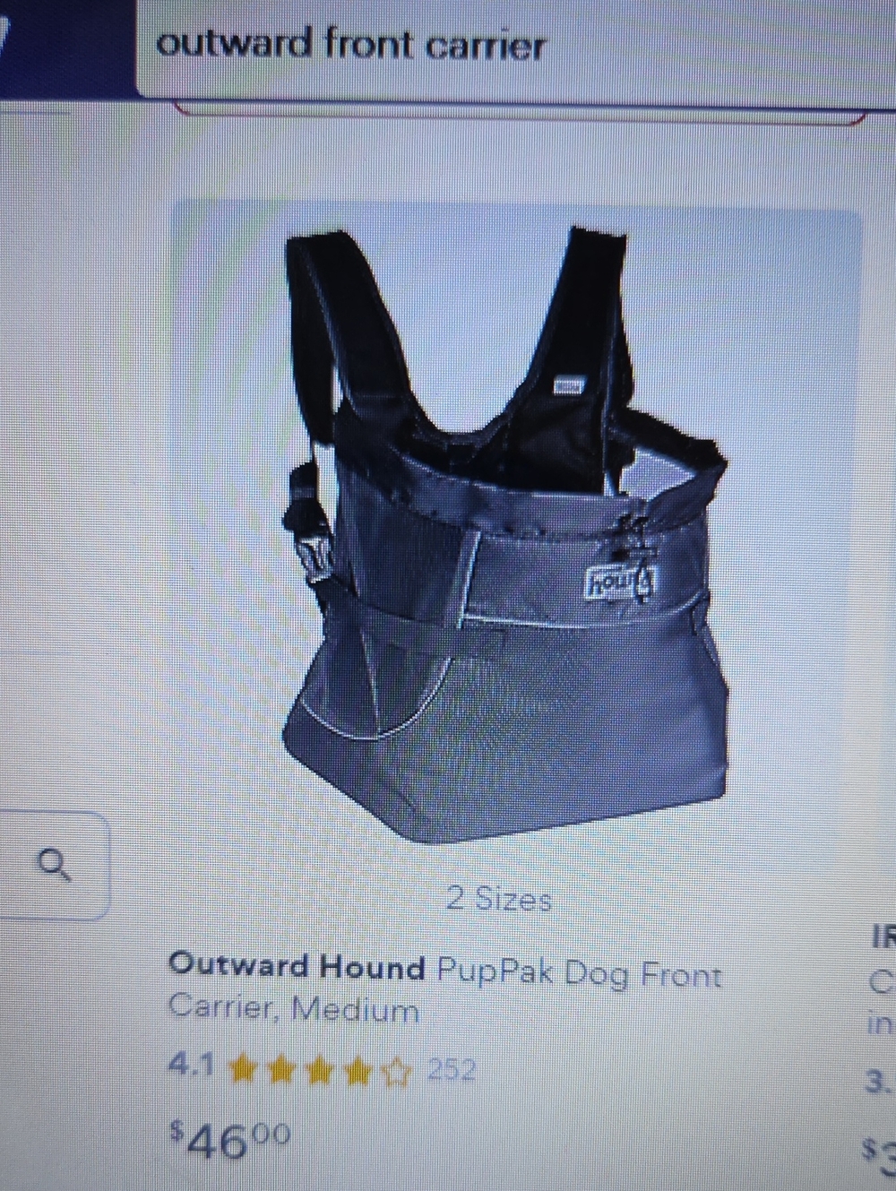 Outward Hound Black Front Dog Carrier Backpack - Picture 6 of 6